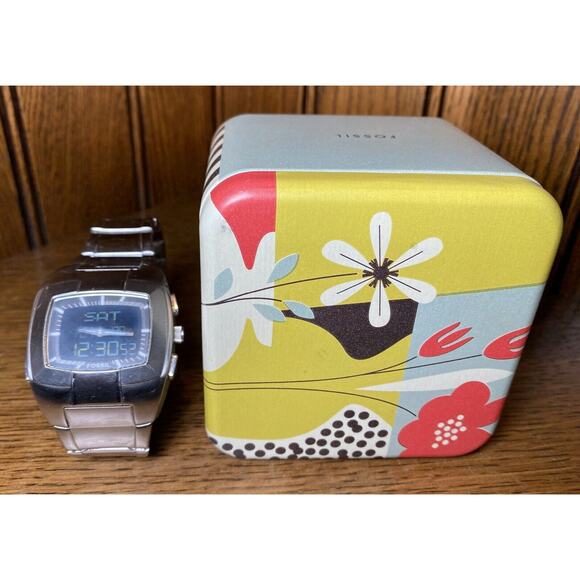 Classic Men's Fossil Gent's Wristwatch Digital & Analogy Stainless Watch JR-8747 - Picture 1 of 12